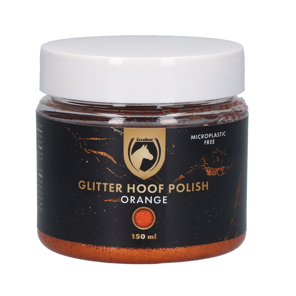Excellent Horse Hi Gloss Glitter Hoof Polish Orange 150 ml