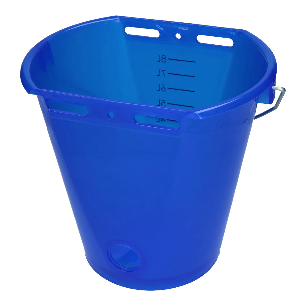 Kälbereimer weiß transparent 2-seitig flach Transparant blauw