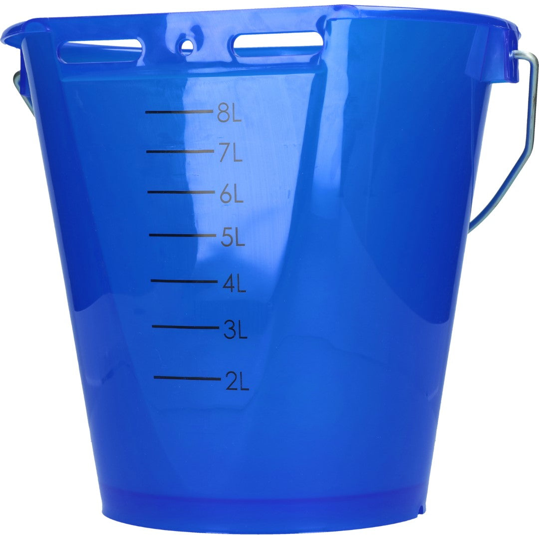 Kälbereimer weiß transparent 2-seitig flach Transparant blauw