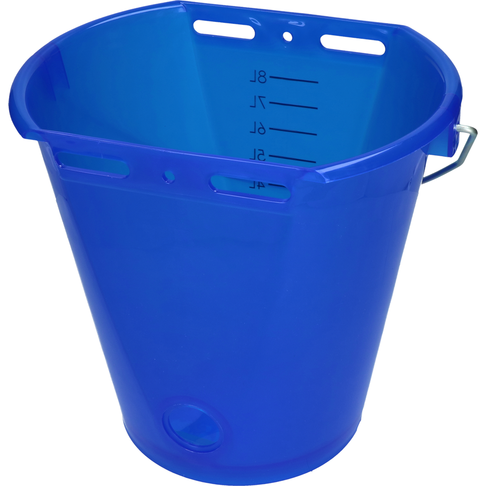 Kälbereimer weiß transparent 2-seitig flach Transparant blauw