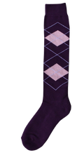 Kniestrumpf RE kariert lila/rosa 43-46