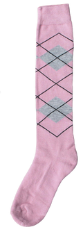 Kniestrumpf RE kariert h.rosa/h.grau 43-46