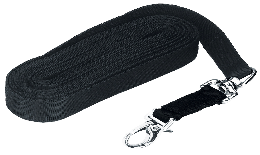 Longierleine lux schwarz mit Karabiner