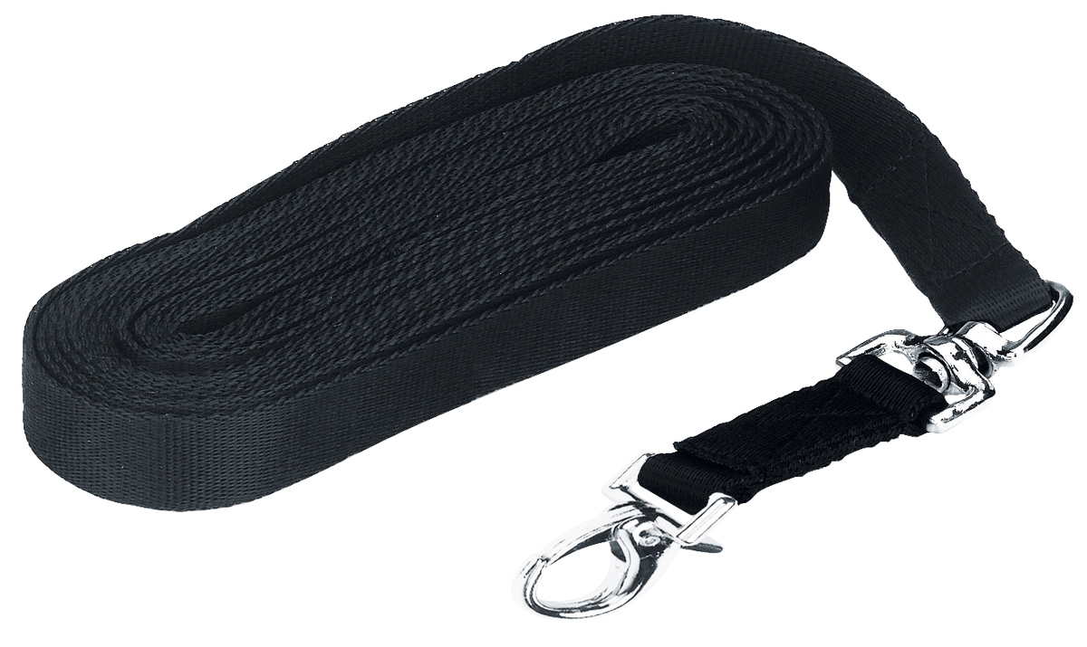 Longierleine lux schwarz mit Karabiner