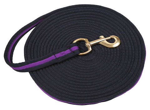 Longierleine soft lux schwarz mit Verschluss 8 m Lila