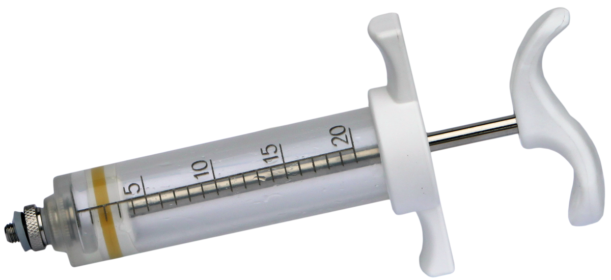 Nylon Spritze 5ml Gewindeansatz 20 ml