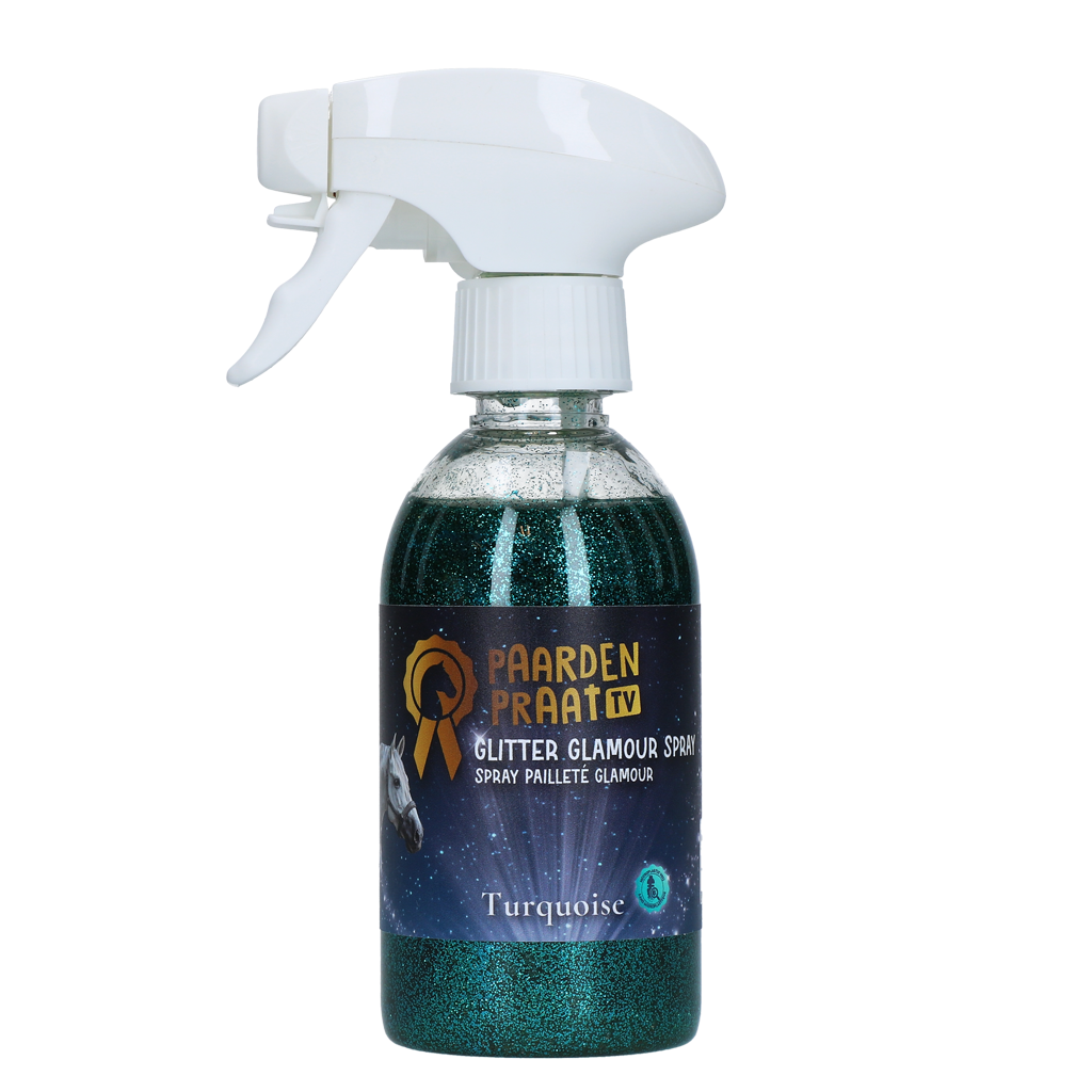 Paardenpraat TV Glitter Glamour Spray Türkis