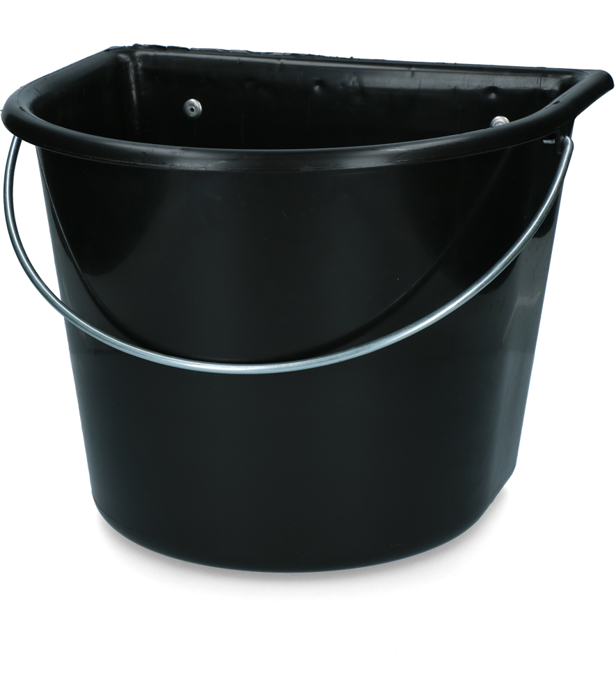 vPlast Futtertrog mit Haken und Griff 15 l Schwarz