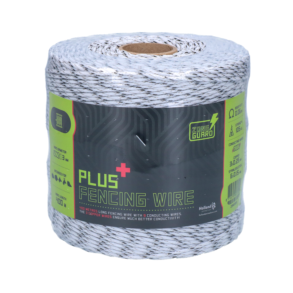ZoneGuard 3 mm Plus Zaundraht weiß und schwarz 400 m