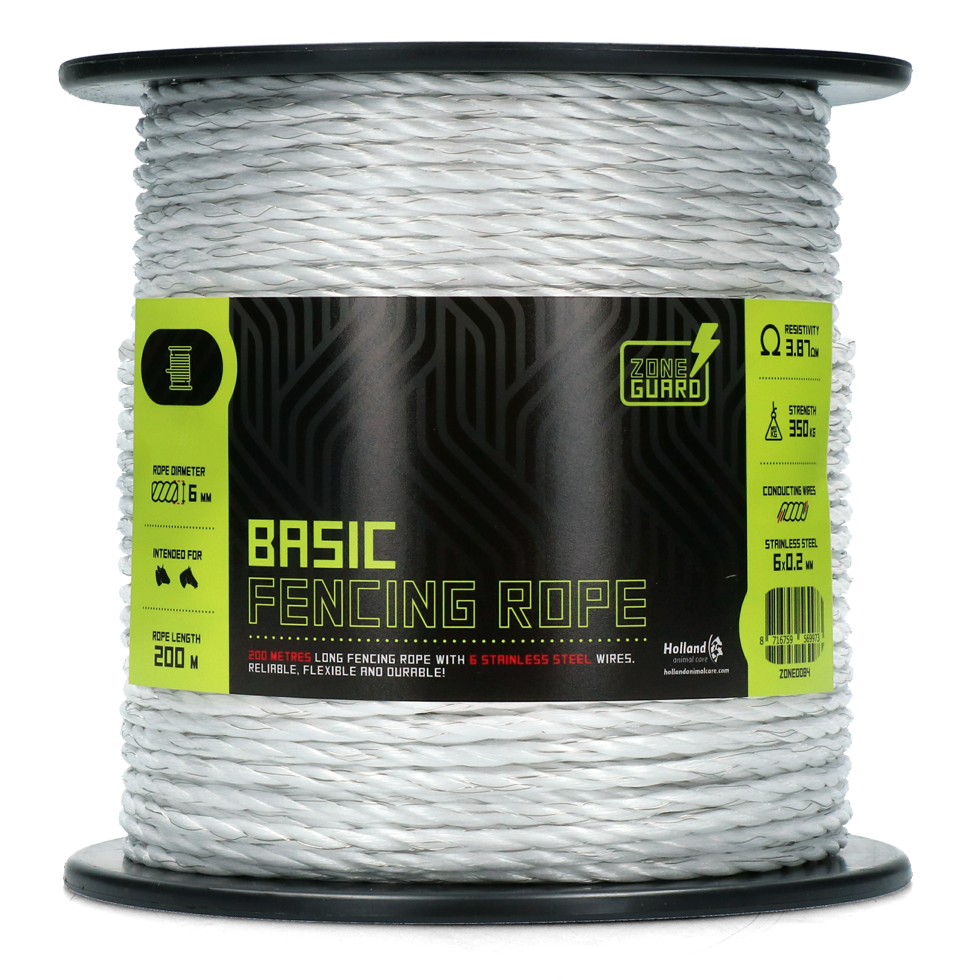 ZoneGuard 6 mm Basic Zaunseil weiß 200 m