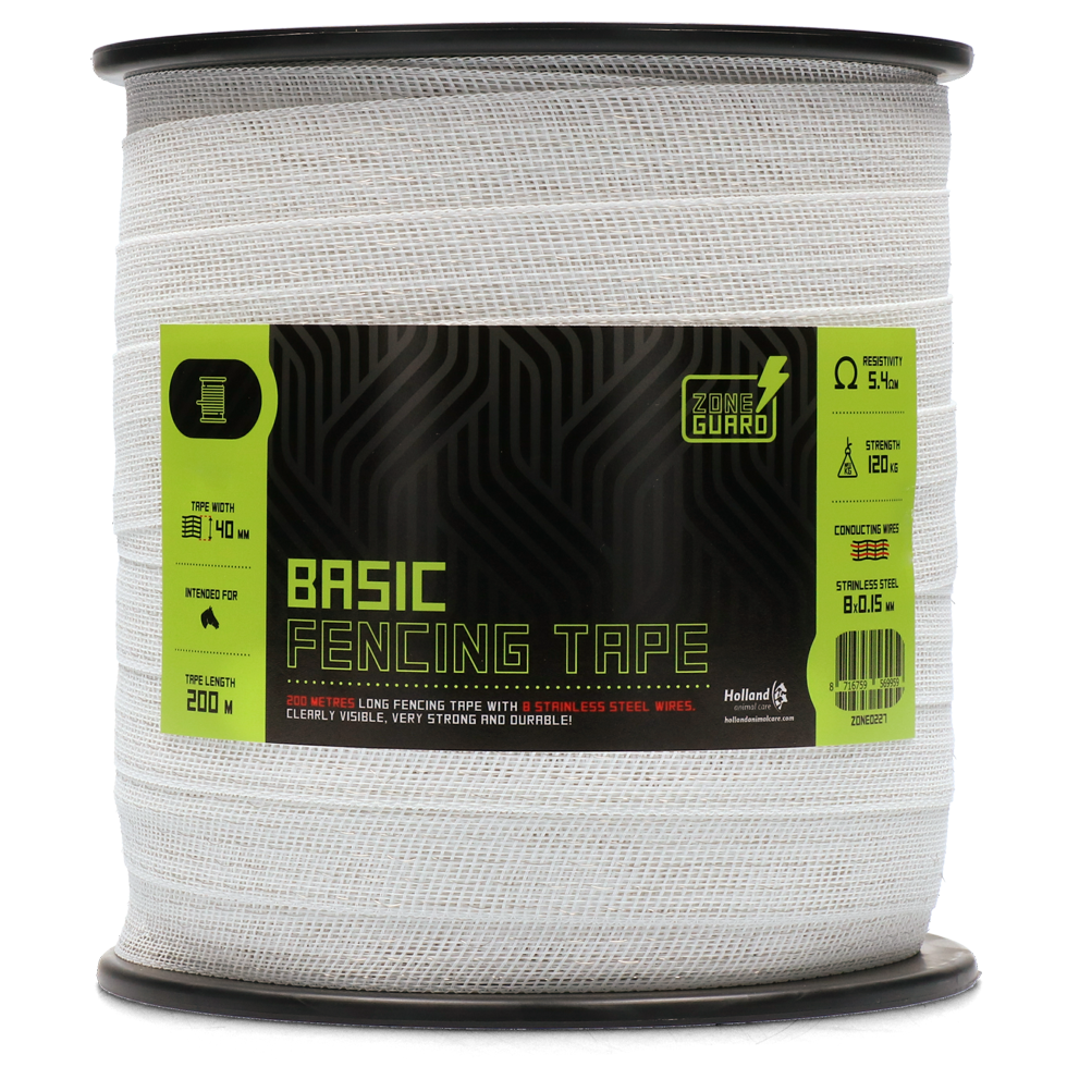 ZoneGuard 40 mm Basic Zaunband weiß 200 m