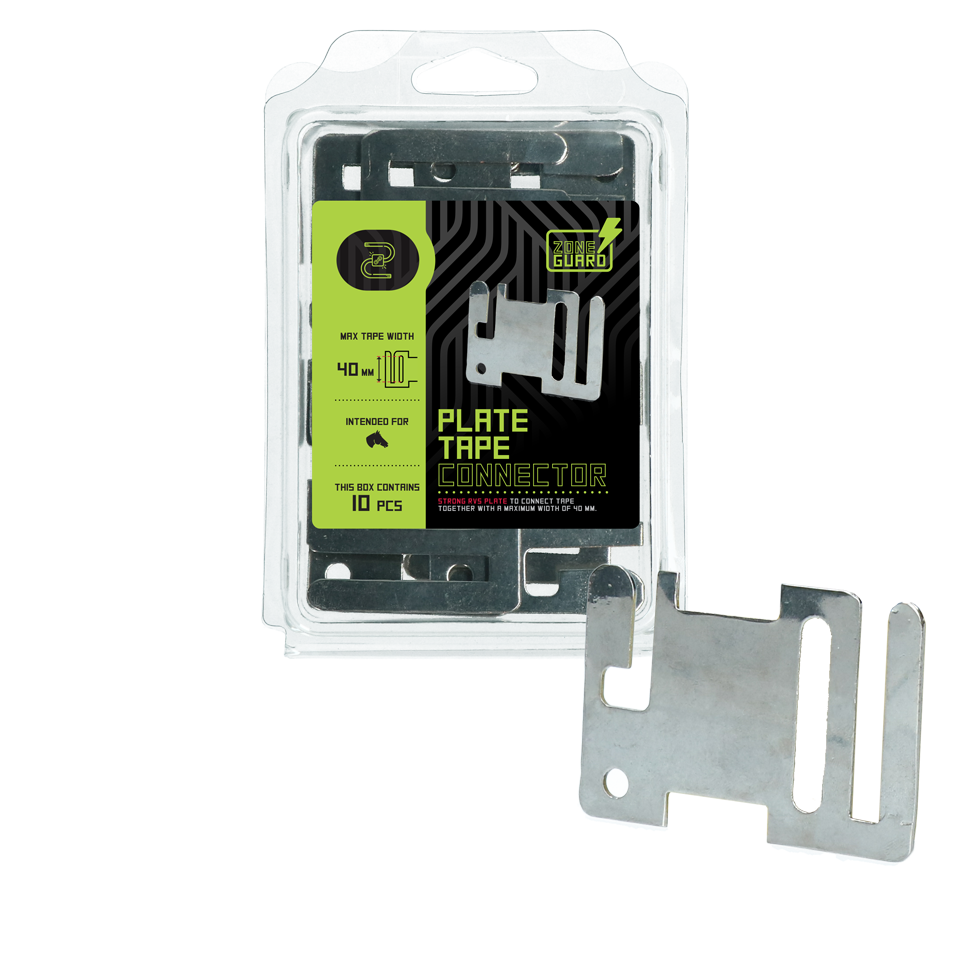 ZoneGuard Band Zaunug Anfangs- Endplatte Edelstahl