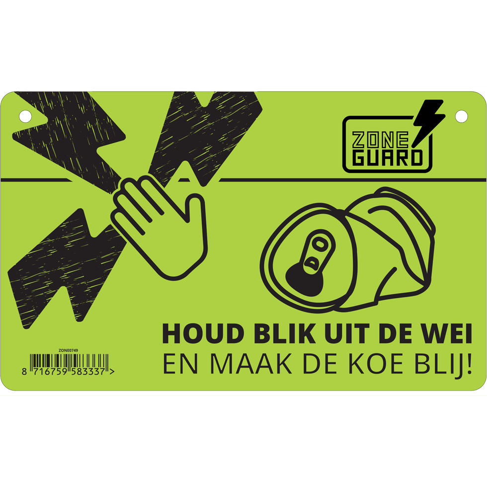 ZoneGuard Warnungsschild Gefahr: Elektrozaun & Konserven Verbot